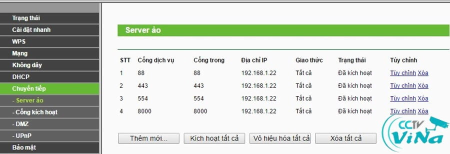 Mở cổng trên router wifi (A)