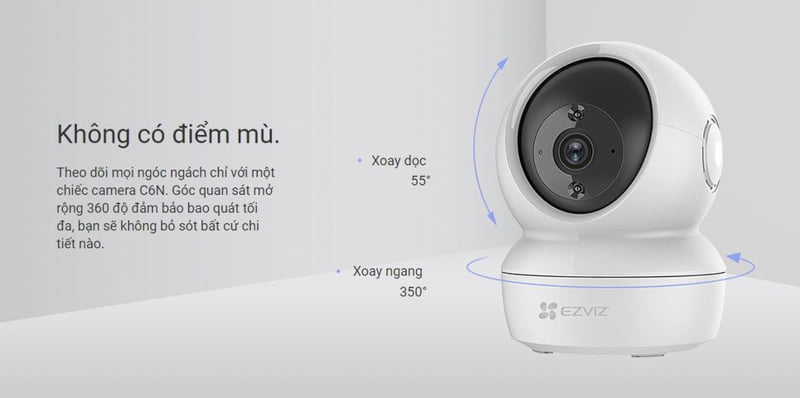 Các sản phẩm camera Ezviz cũng có dữ liệu lưu trữ lớn và góc quay siêu rộng