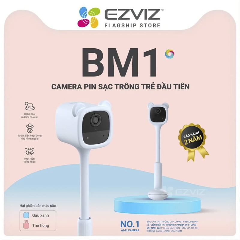 Camera Ezviz BM1 1080P là camera chuyên dụng để giám sát trẻ nhỏ, sử dụng pin