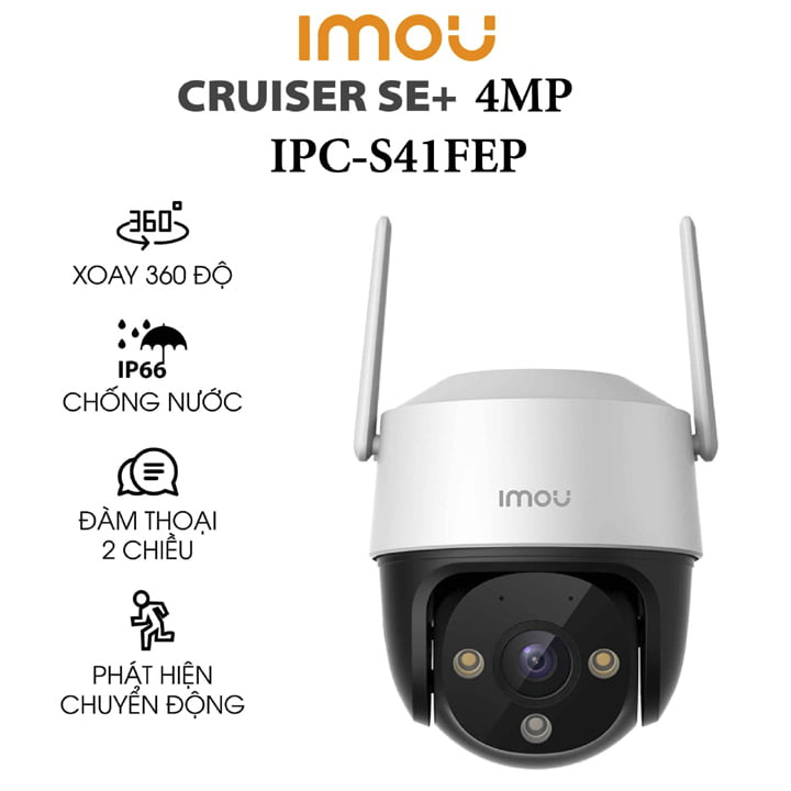 Camera IMOU quay 360 độ S41FEP ngoài trời có độ phân giải 4 Megapixel, CMOS 1/3