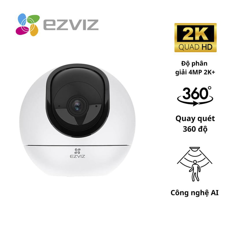 Camera trong nhà Ezviz CS-C6 4MP cảm biến ánh sao cho hình ảnh sắc nét.