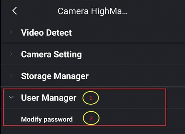 Chọn “User Manager” rồi “Modify Password”