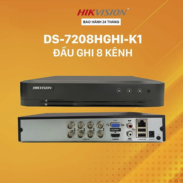 Sản phẩm đầu ghi hình 08 kênh HIKVISION DS-7208HGHI-K1 Turbo HD 4.0 DVR