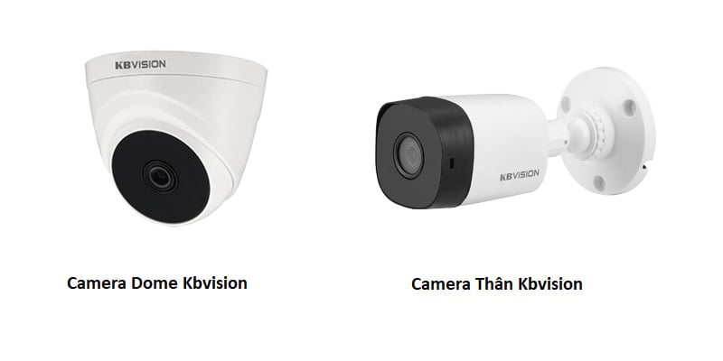 Trọn bộ 4 camera Kbvision thân hoặc dome hồng ngoại quan sát ngày đêm 2MP