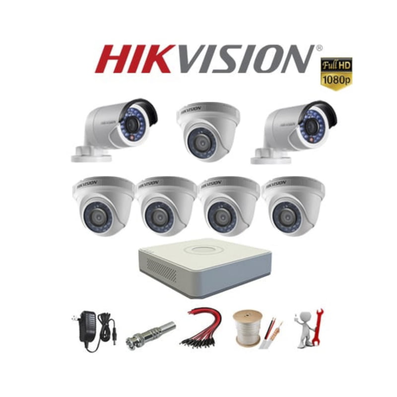 Trọn bộ 7 camera Hikvision giám sát an ninh hầu hết các góc quanh nhà
