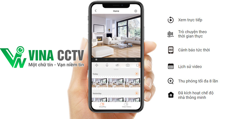 Giao diện và các chức năng cơ bản của camera C6N trên điện thoại