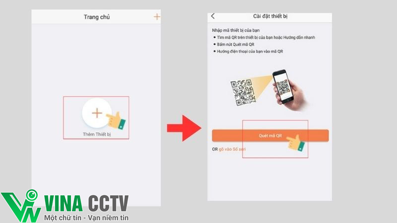 Thêm thiết bị bằng cách Quét mã QR